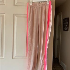 Pink stripe sweat pants